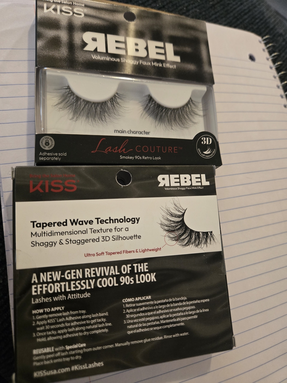 Kiss Rebel Lash Couture Tapered Wave Faux Mink Lashes - Black